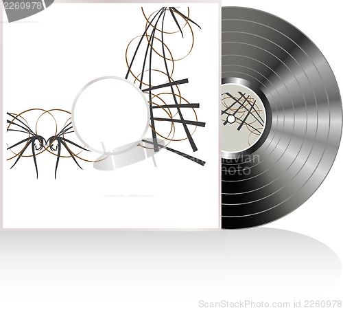 Image of Black vinyl disc with abstract calligraphic cover