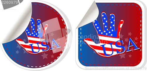 Image of Set of USA stickers label tag