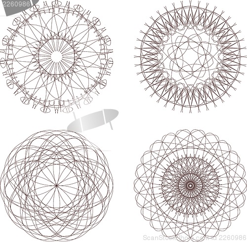 Image of Set of guilloche element for certificate, money design