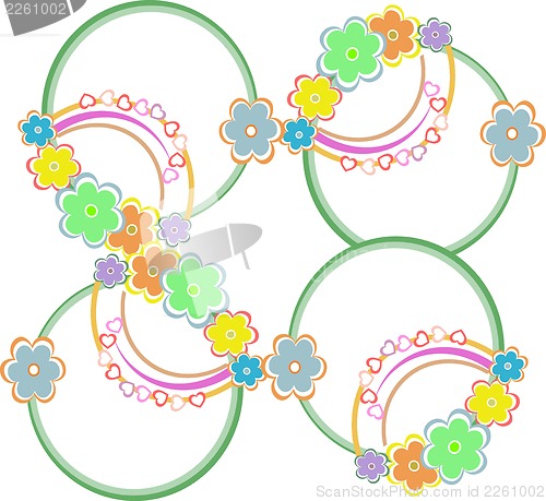 Image of Seamless background with circles in retro style