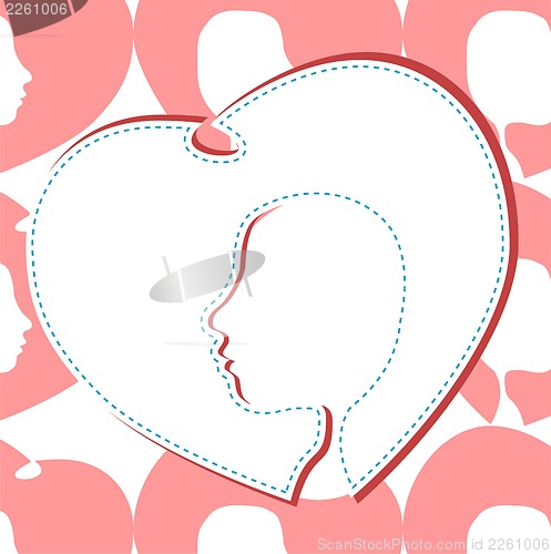 Image of female face in a heart