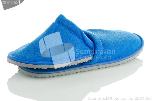 Image of A pair of blue slippers