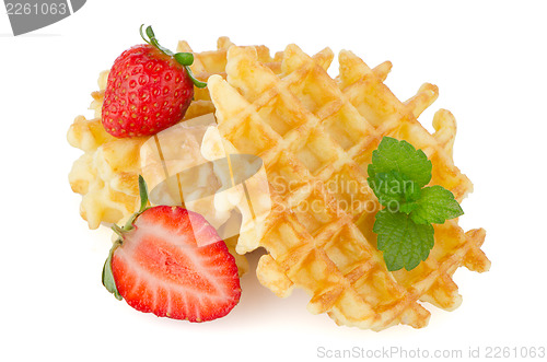 Image of Waffles and strawberry