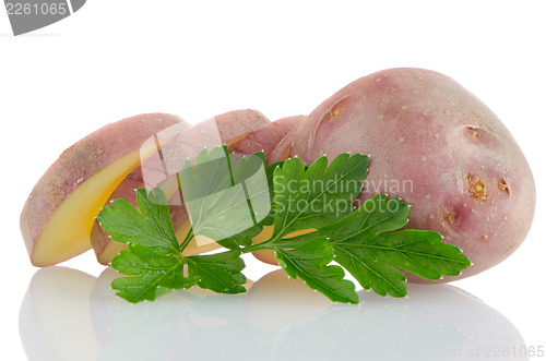 Image of Red sliced potatoes