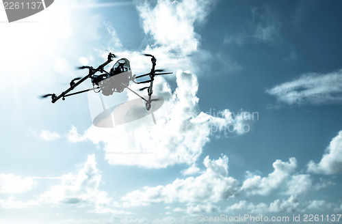 Image of Octarotor drone flying