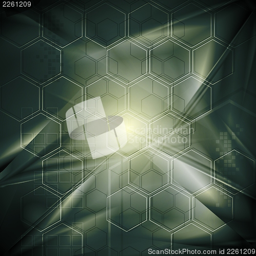 Image of Abstract hi-tech background with geometrical elements. Vector