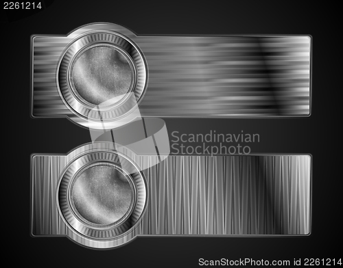 Image of Abstract metallic banners with hi-tech style