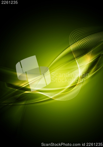 Image of Bright green wavy abstraction