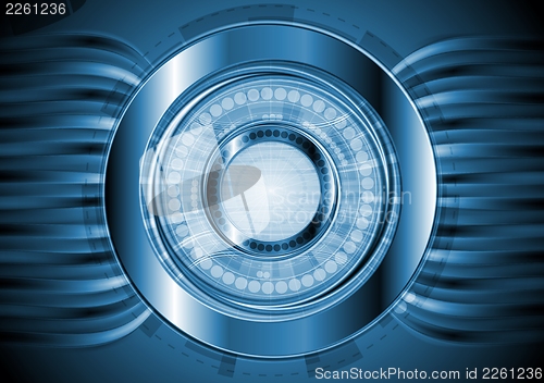 Image of Dark blue hi-tech background. Vector design