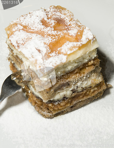 Image of gibanica traditional Slovenian dessert cake with poppy seeds app