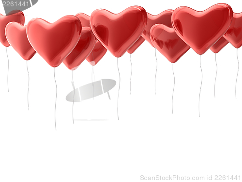 Image of Red heart balloons