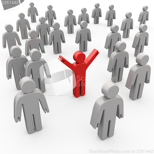 Image of Leader red businessman