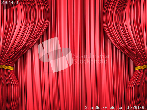 Image of Red curtain composition
