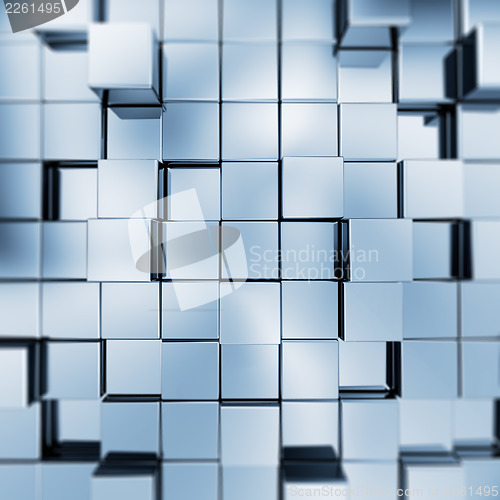 Image of Abstract blue cubes