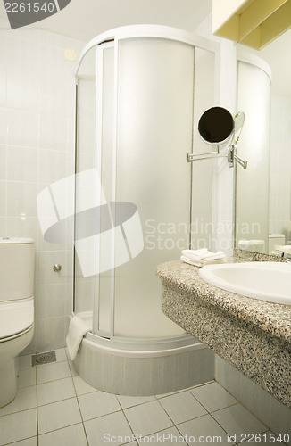 Image of bathroom shower toilet interior  Ljubljana Slovenia Europe