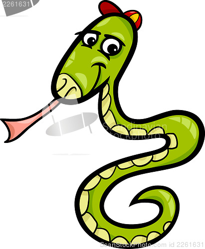 Image of snake in the cap cartoon illustration