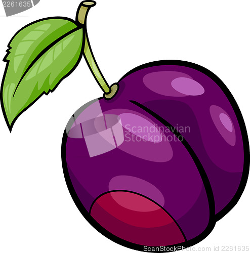 Image of plum fruit cartoon illustration