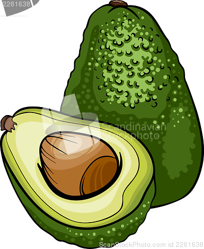 Image of avocado fruit cartoon illustration