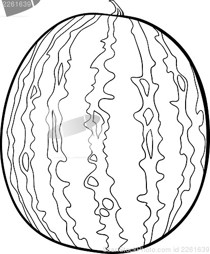 Image of watermelon illustration for coloring book