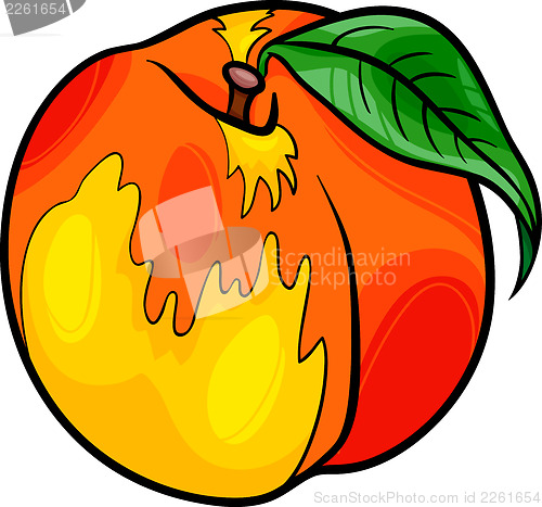 Image of peach fruit cartoon illustration
