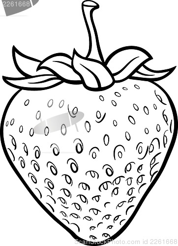 Image of strawberry illustration for coloring book