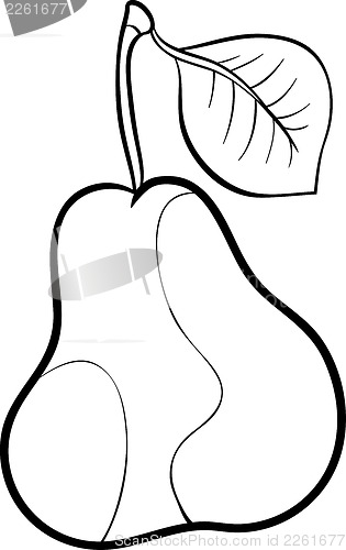 Image of pear fruit illustration for coloring book