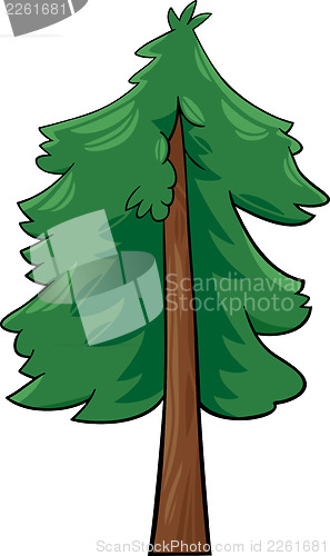 Image of cartoon illustration of conifer tree