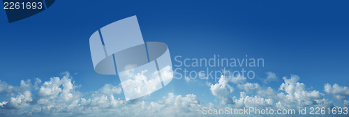 Image of Panoramic heavenly clouds background