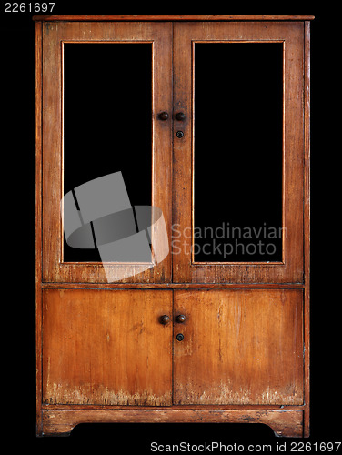 Image of Old cupboard on black background