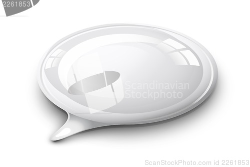 Image of Speech bubble white and glossy