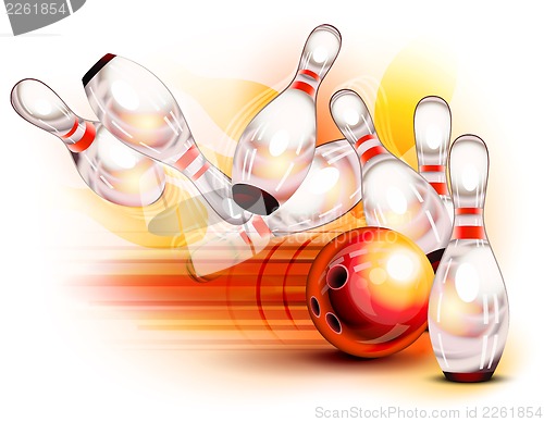 Image of Bowling ball crashing into the pins