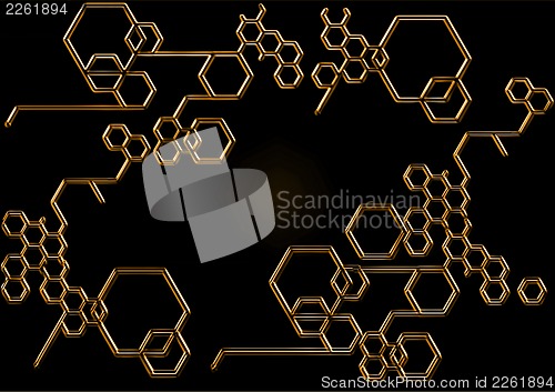 Image of Metal chains in the form of honeycombs