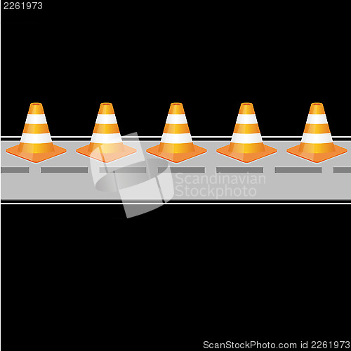 Image of Background with traffic cones on road