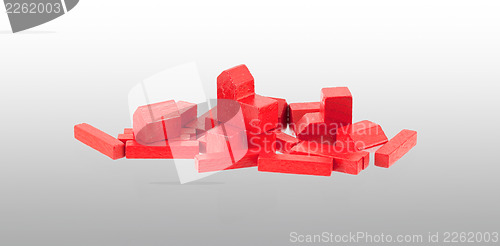 Image of Small wooden building blocks isolated