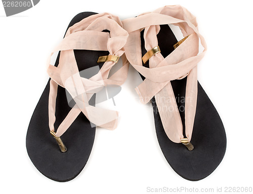 Image of Pair of trendy summer female sandals
