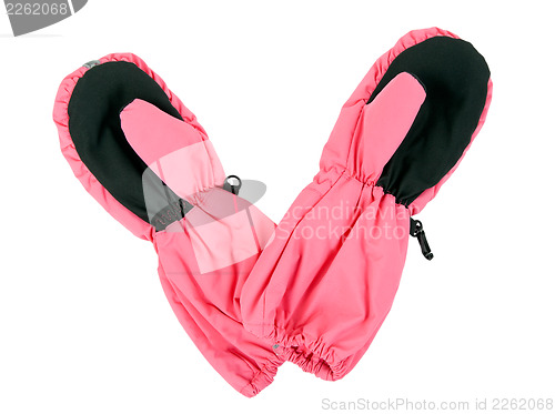 Image of A pair of pink children's gloves