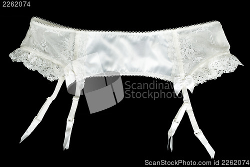 Image of satin belt for stockings