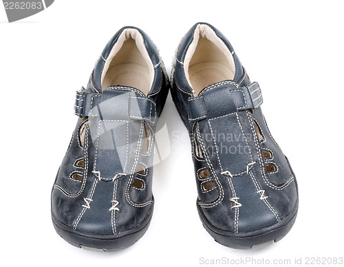 Image of Pair of leather baby shoes