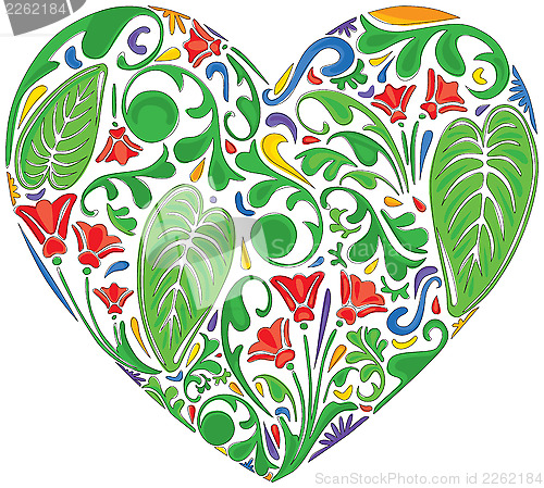 Image of Colorful floral heart