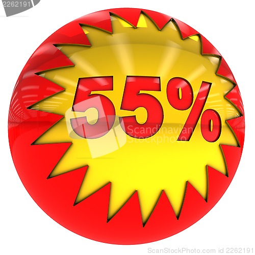 Image of ball with Fifty five percent