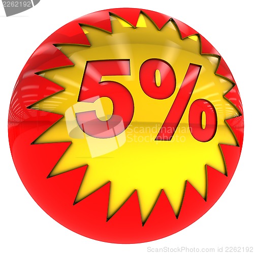 Image of ball with five percent