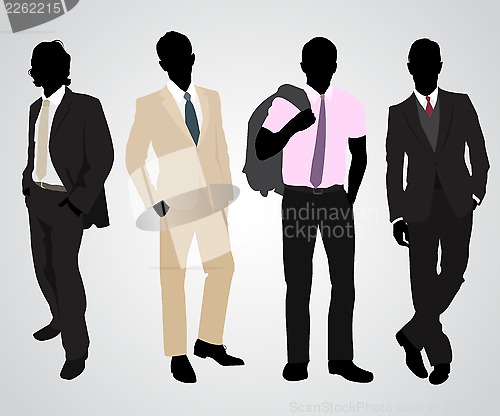 Image of Four businessman silhouettes 