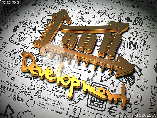 Image of Development Background with Handwritten Characters.