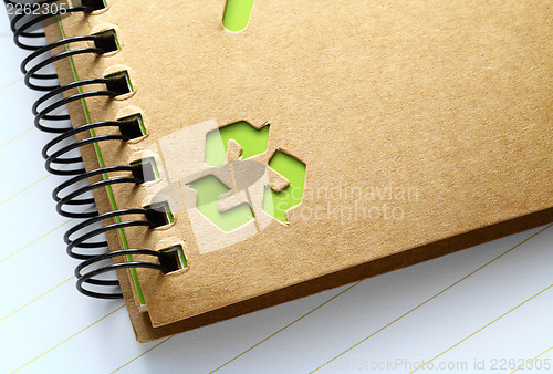 Image of Spiral note with recycle mark 