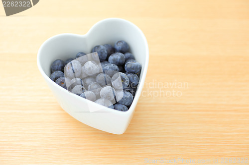 Image of Blueberry in a heart shape bowl 
