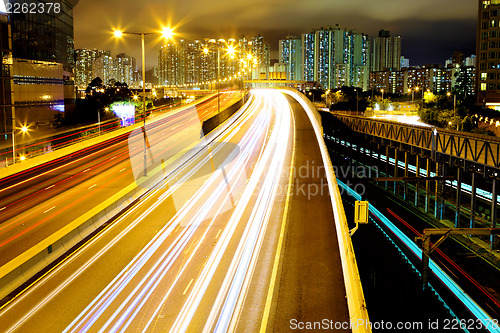 Image of Traffic trail on highway 