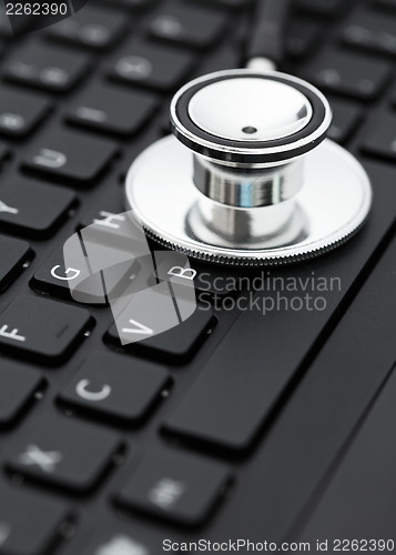 Image of Stethoscope on keyboard