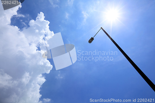 Image of Sunny day with lighting pole