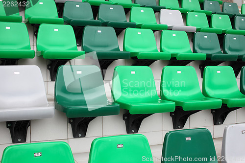 Image of Sport arena seat in green color 