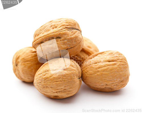 Image of Walnut with shell over white background 